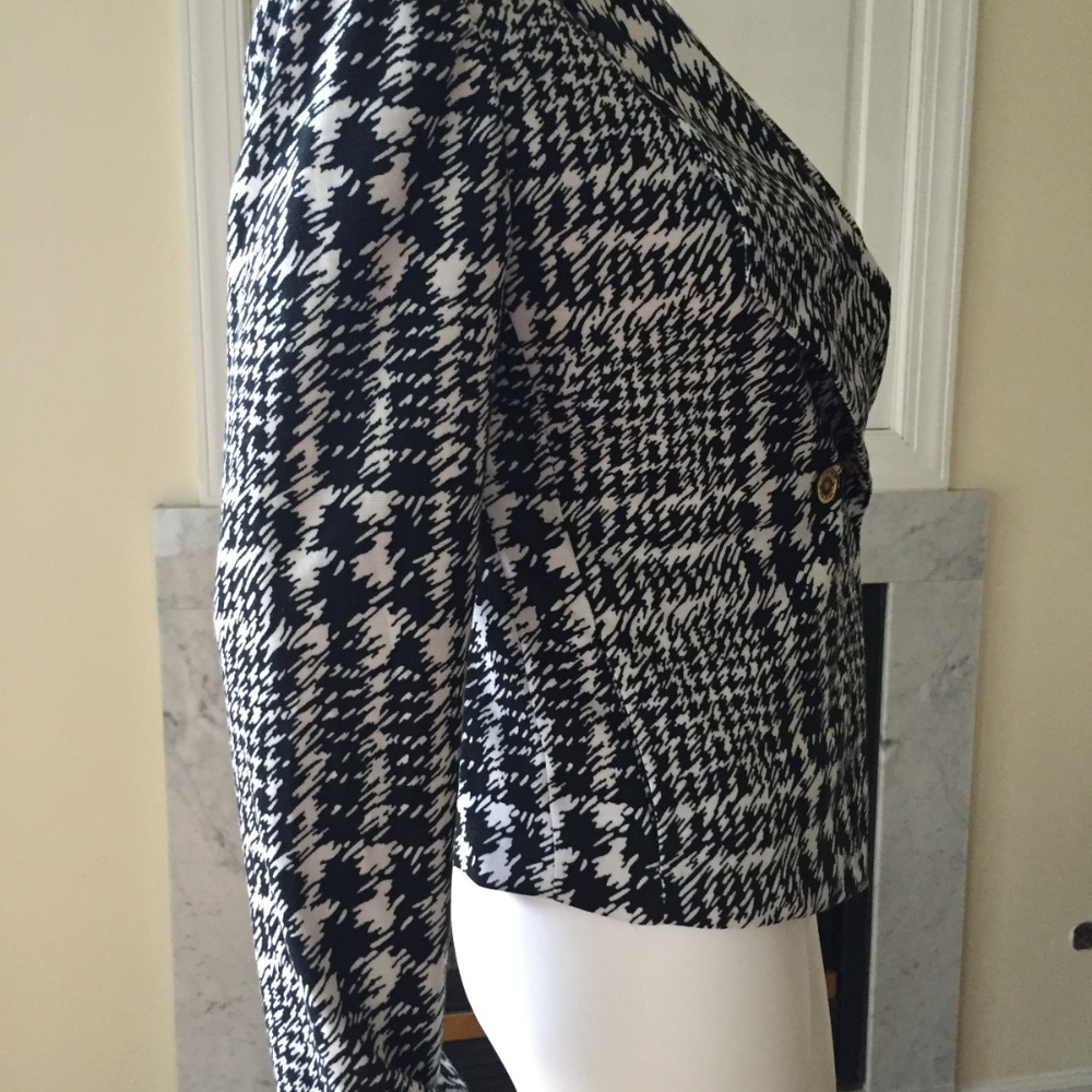 Anne Klein Houndstooth short blazer jacket sz M - Picture 4 of 7